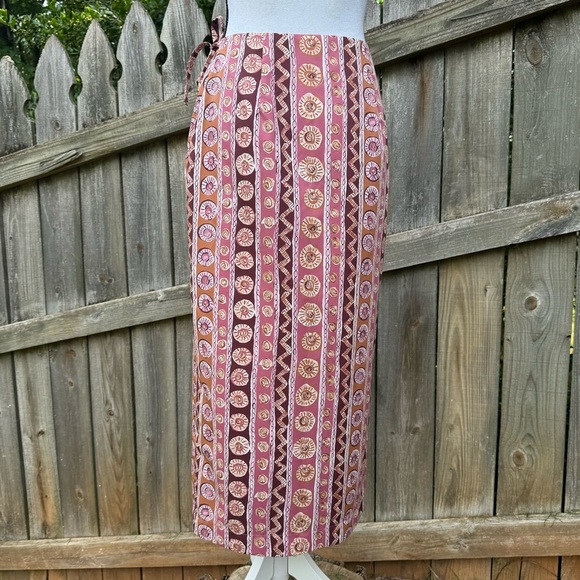 Medallion Stripe Maxi Wrap Skirt Sixe XS - Picture 6 of 10